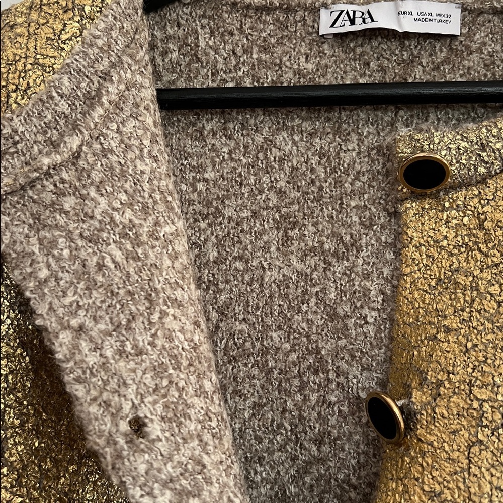 Zara Foil Knit Cardigan with Black & Gold Buttons - Picture 10 of 17